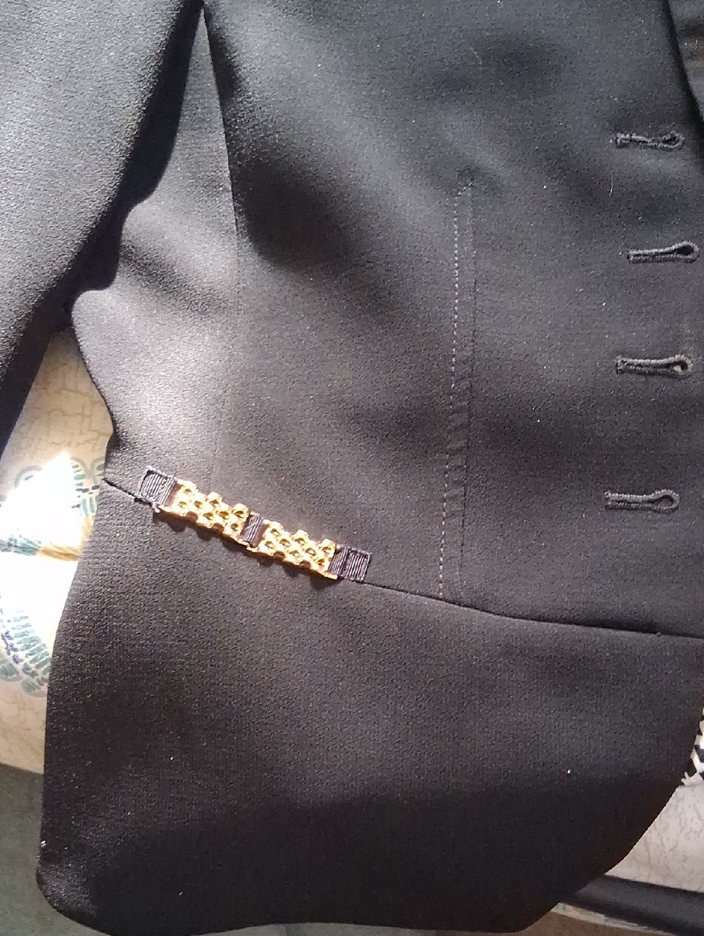 Tahari Black Blazer with Gold Buttons - Picture 5 of 9